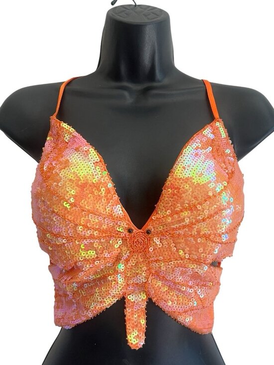 rue21 Tops - vtg y2k 90's Rue21 sequin butterfly top mermaid fairycore one sz